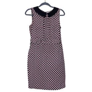 Kate Spade black/white/piink silk dress, 2, rich girl, old money, preppy, mod